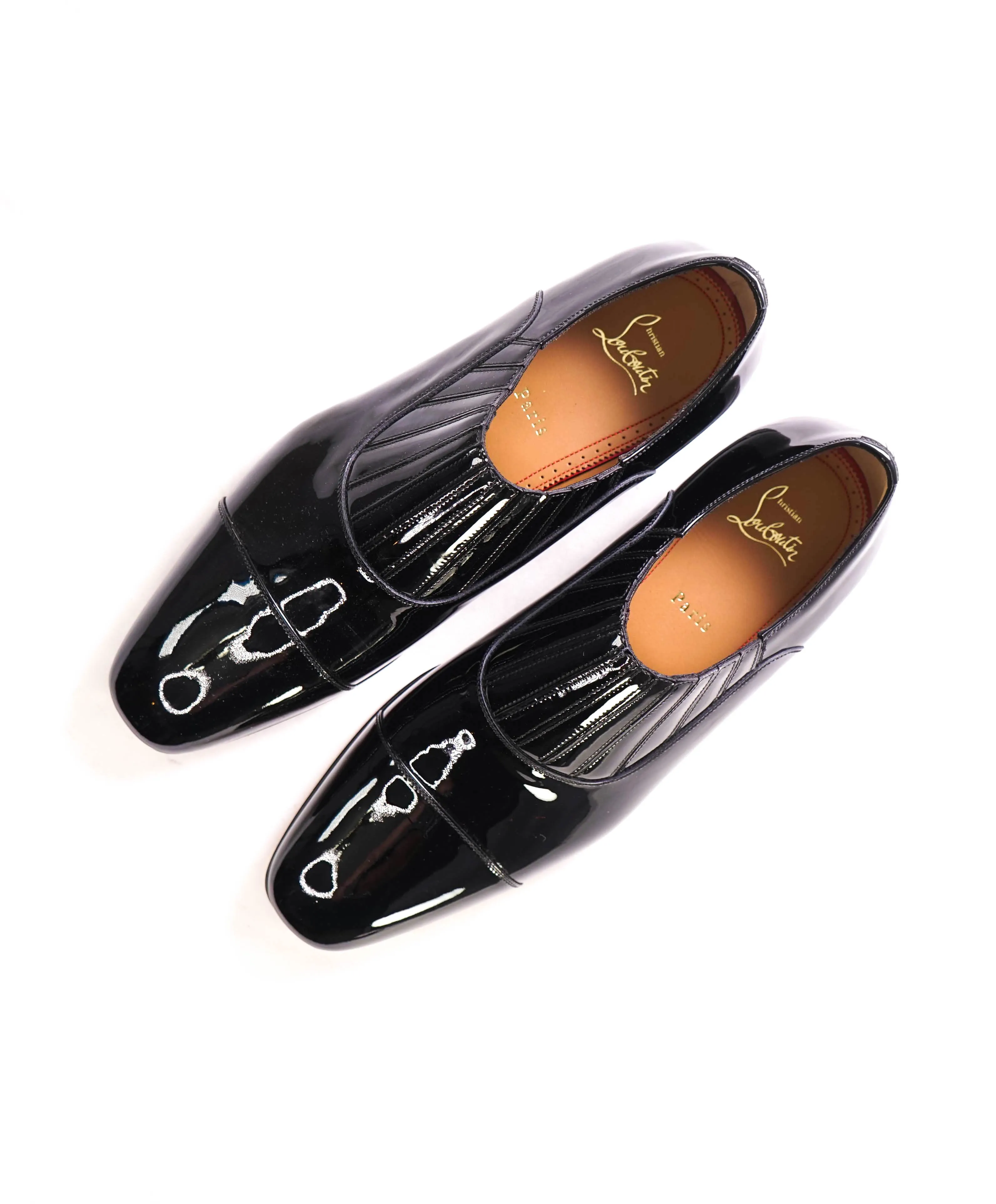 $1,050 CHRISTIAN LOUBOUTIN - *GREG ON* Black Patent Leather Loafers - 9 US (42 EU)