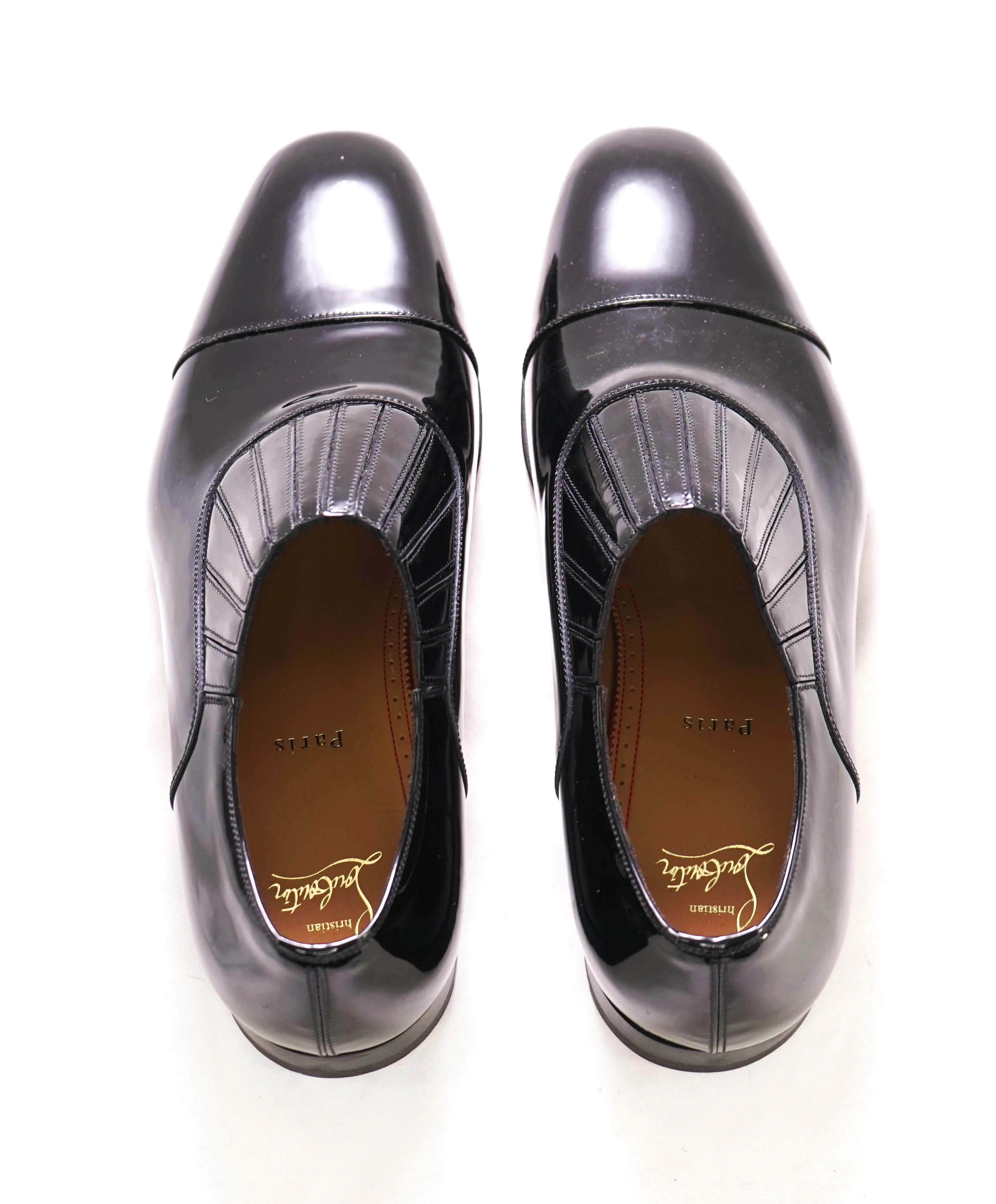 $1,050 CHRISTIAN LOUBOUTIN - *GREG ON* Black Patent Leather Loafers - 9 US (42 EU)