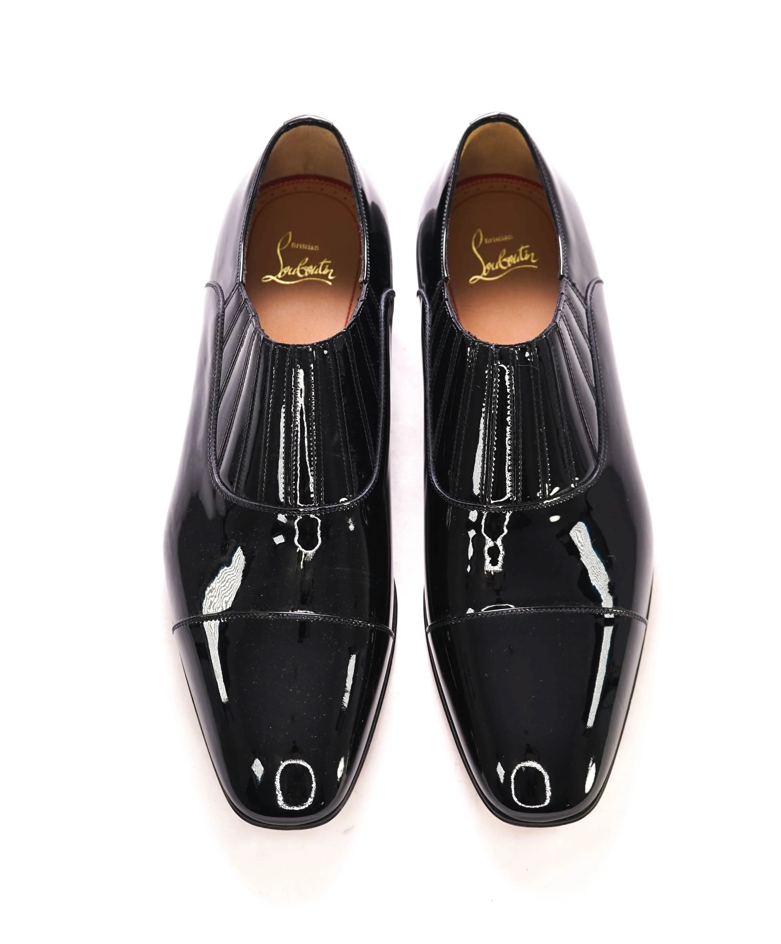 $1,050 CHRISTIAN LOUBOUTIN - *GREG ON* Black Patent Leather Loafers - 9 US (42 EU)