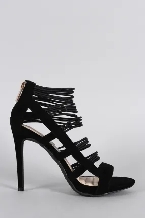 Anne Michelle Strappy Cage Cushioned Open Toe Heel