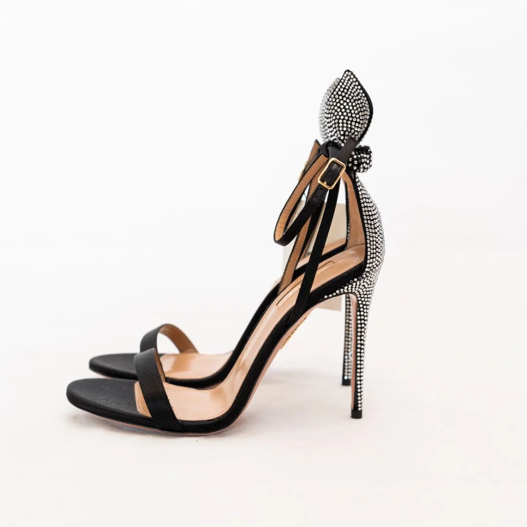 Aquazzura Black Sandals with Crystal Detail  37