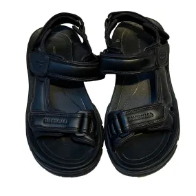 Balenciaga £750  Black Vegan Leather Tourist Flatbed Sandals 41