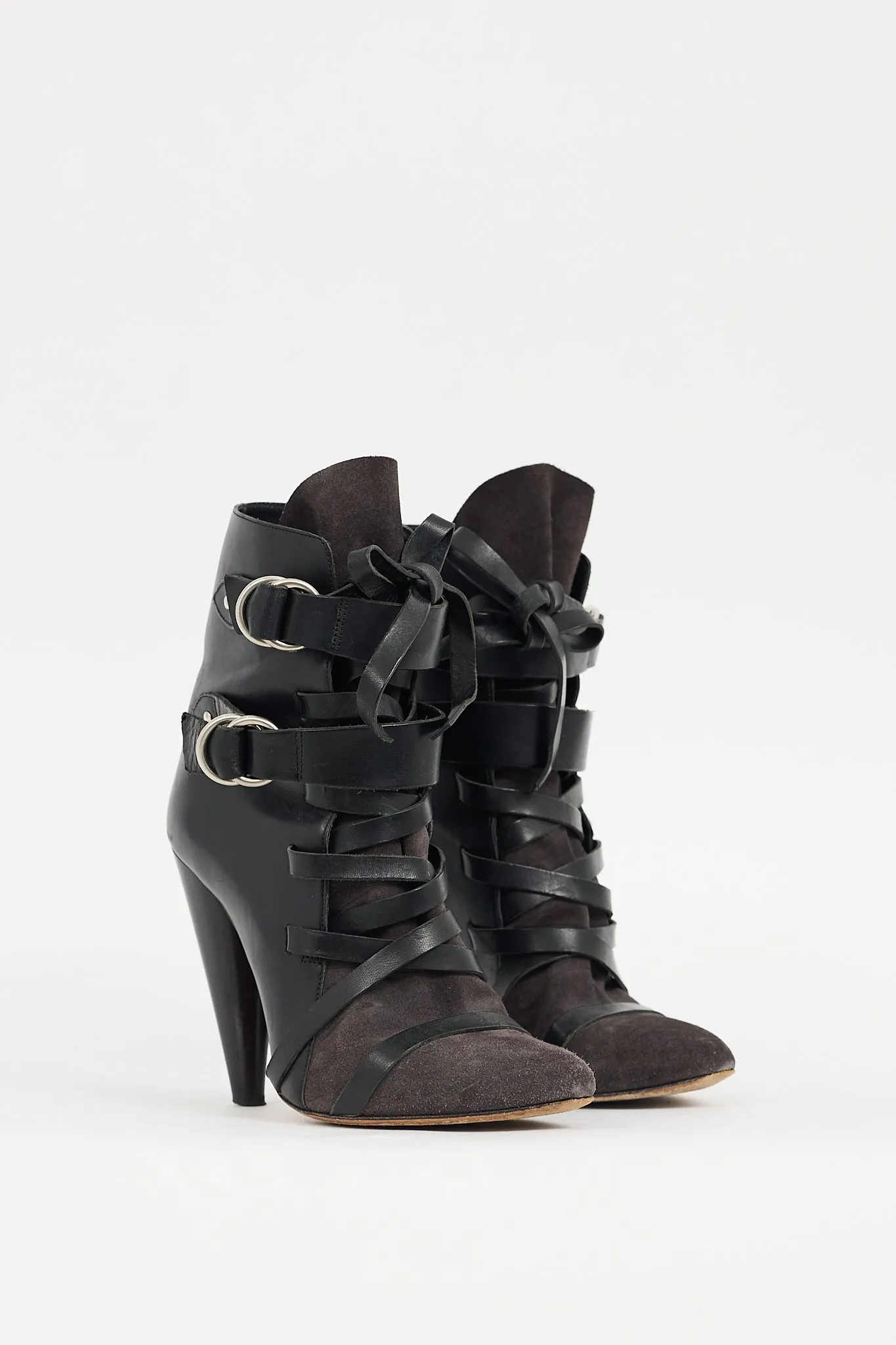 Black Leather & Suede Royston Boot