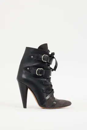 Black Leather & Suede Royston Boot