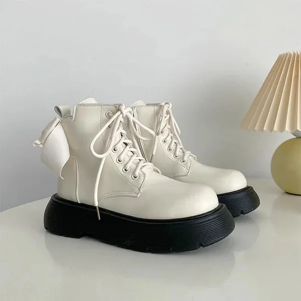 Bow Platform Ankle Boots  AD21099