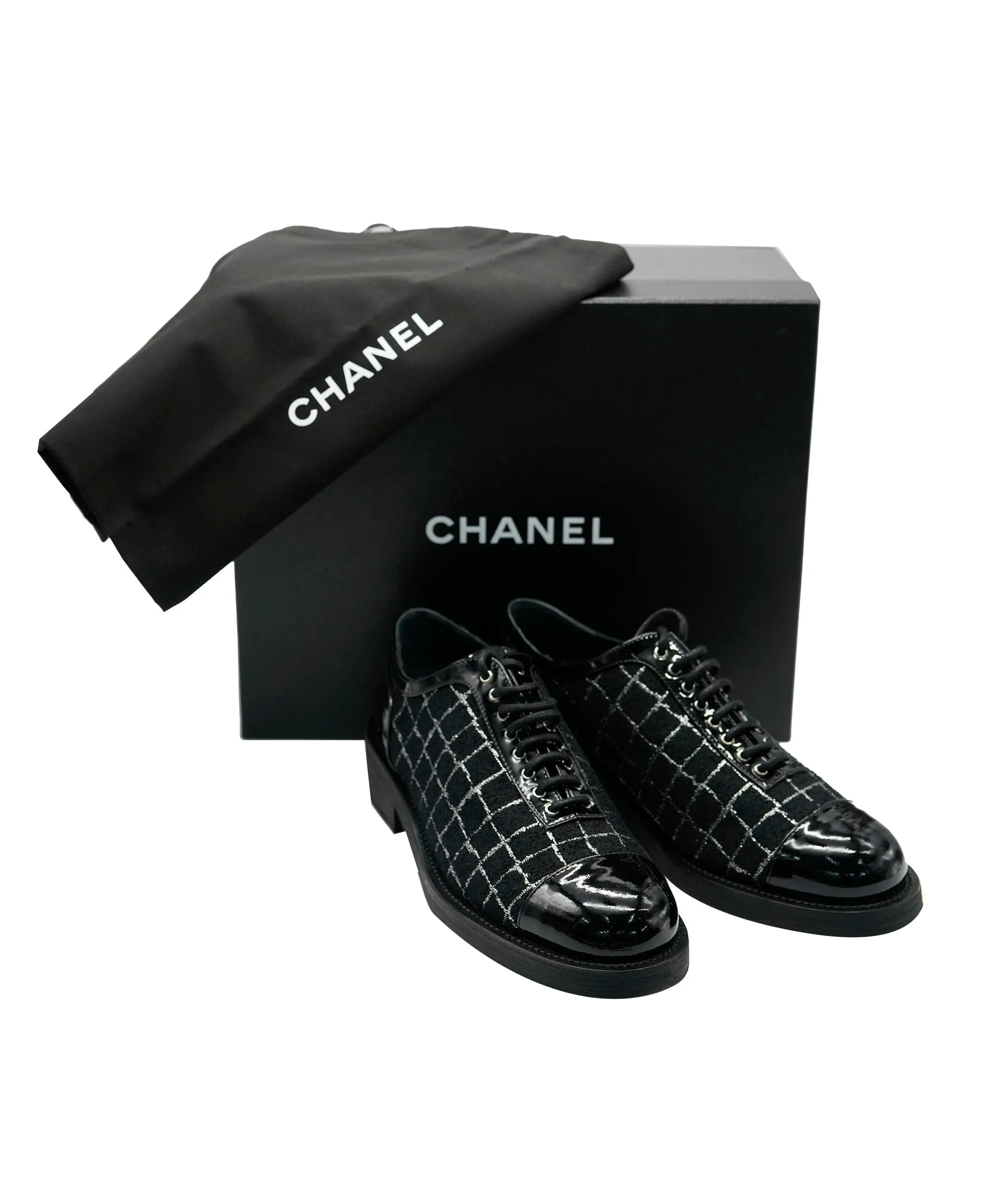 Chanel Black Patent CC Smart Loafers ALC1133