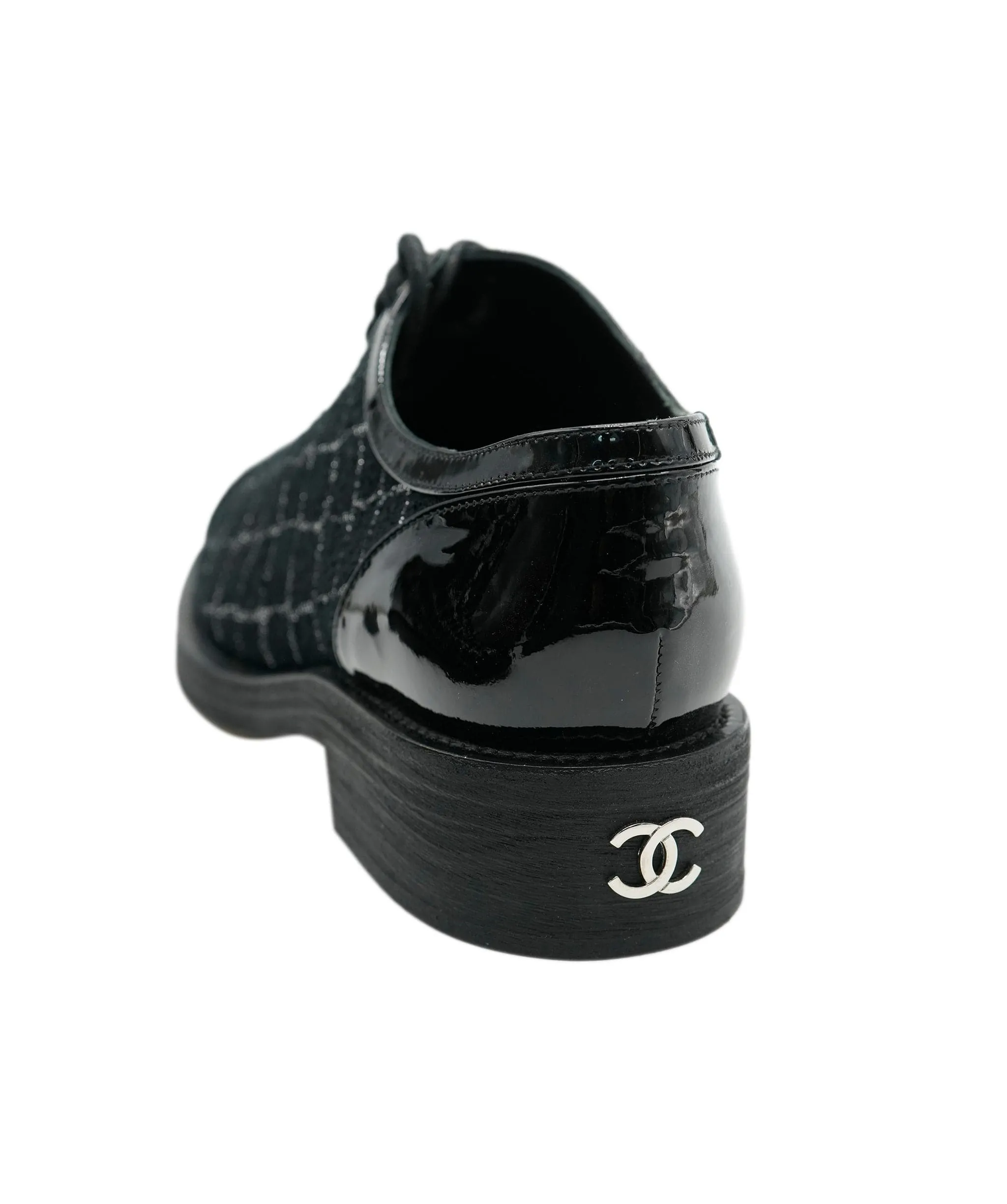 Chanel Black Patent CC Smart Loafers ALC1133