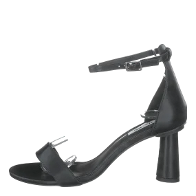 Cone Shape Strap Heels Black