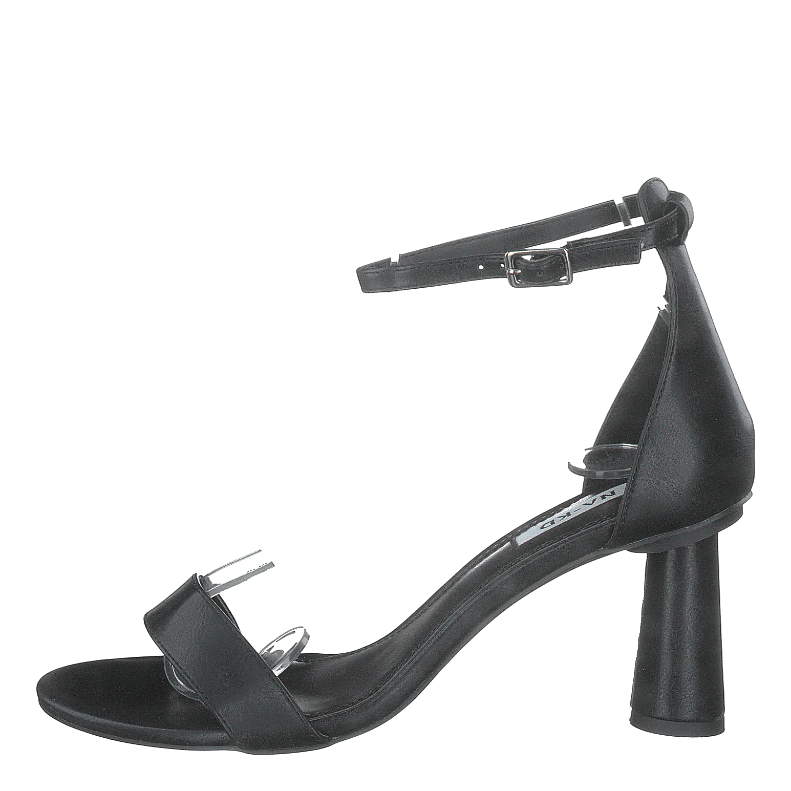 Cone Shape Strap Heels Black