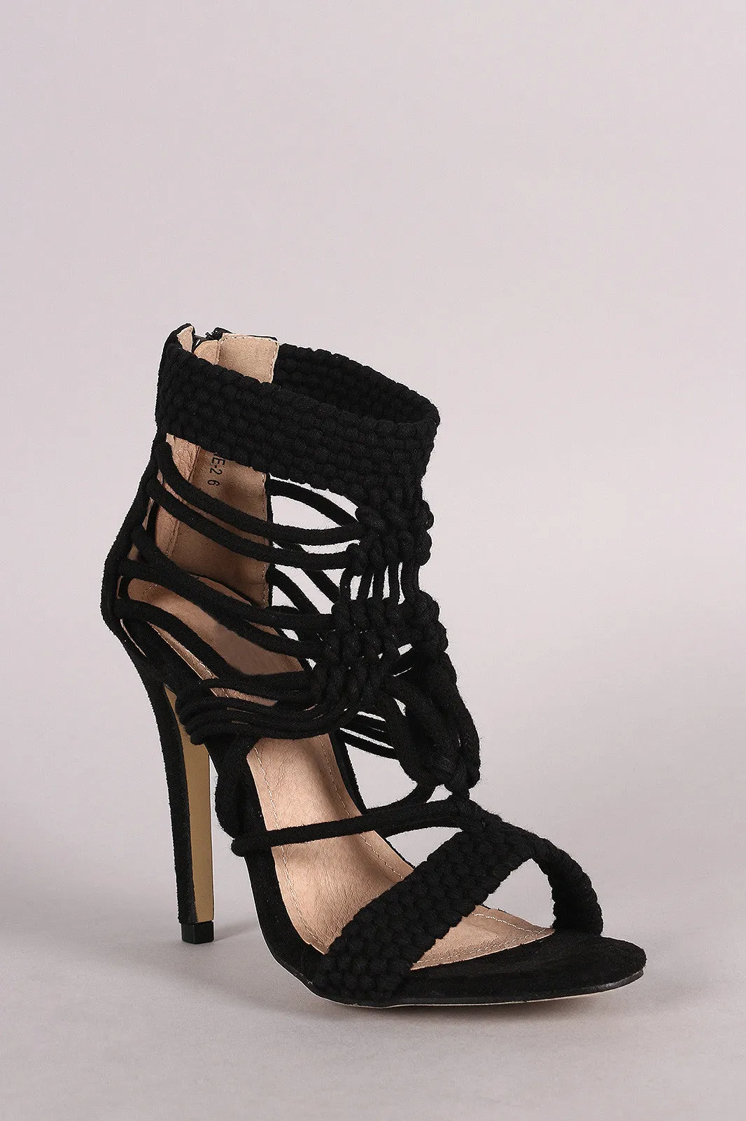 Crochet Woven Open Toe Heel