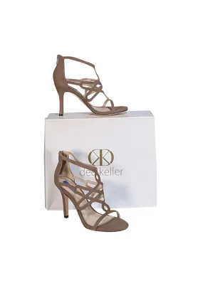 Dee Keller - Taupe Suede Caged Open Toe Heels Sz 7