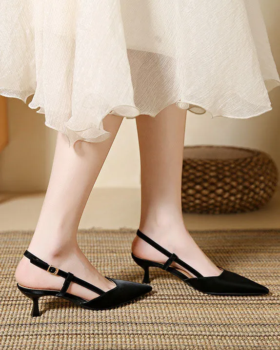 elveswallet Pointed toe stilettos cone heels sandals