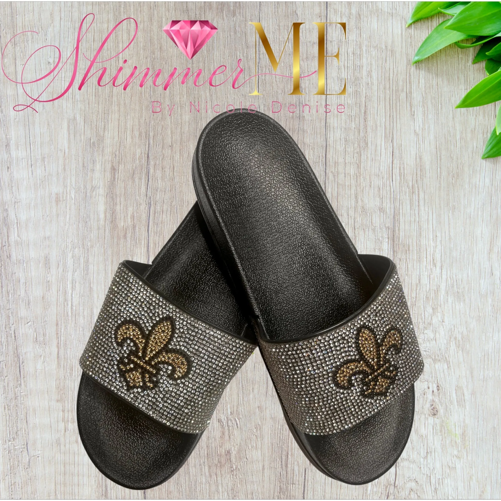 Fleur De Lis Crystal Flip Flops