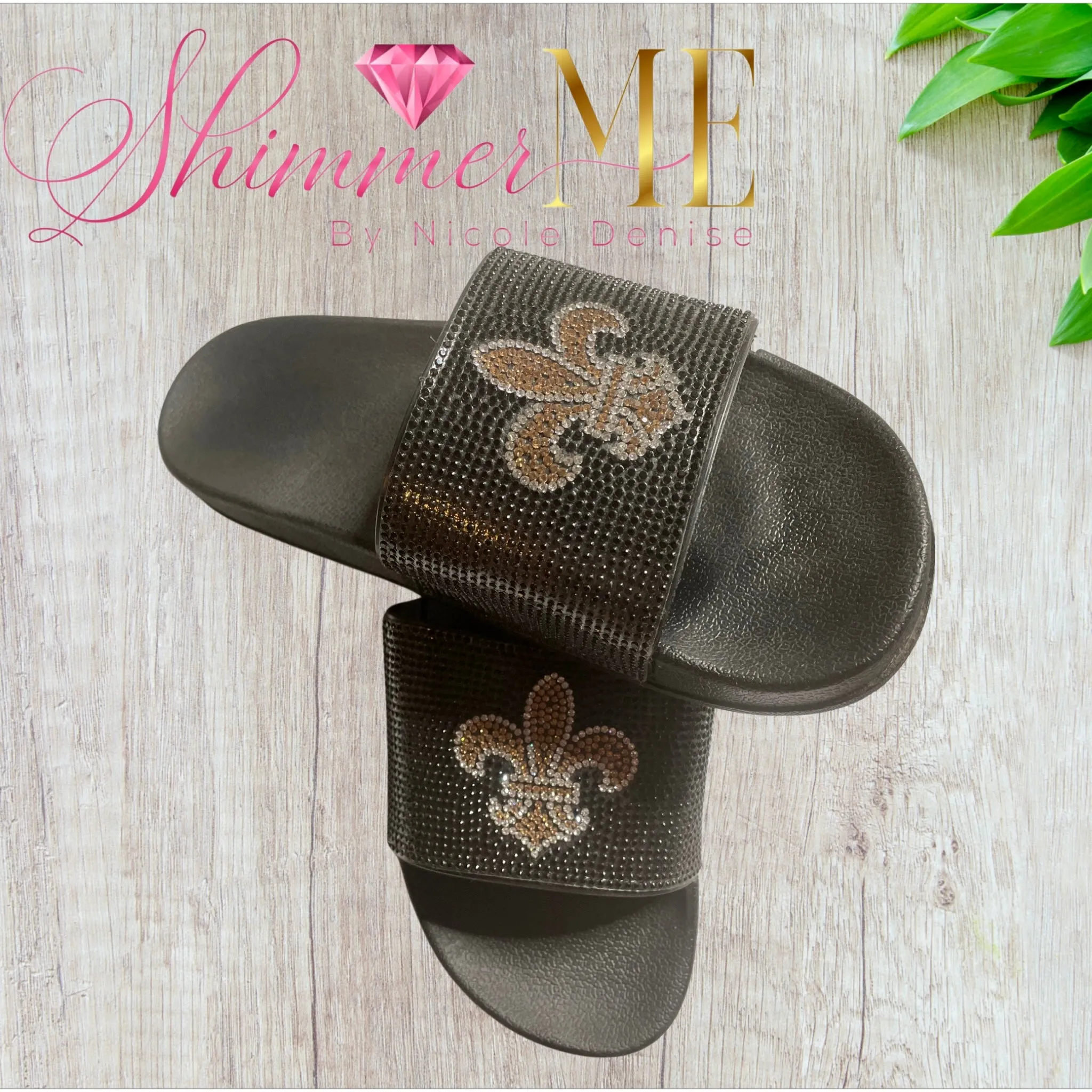 Fleur De Lis Crystal Flip Flops