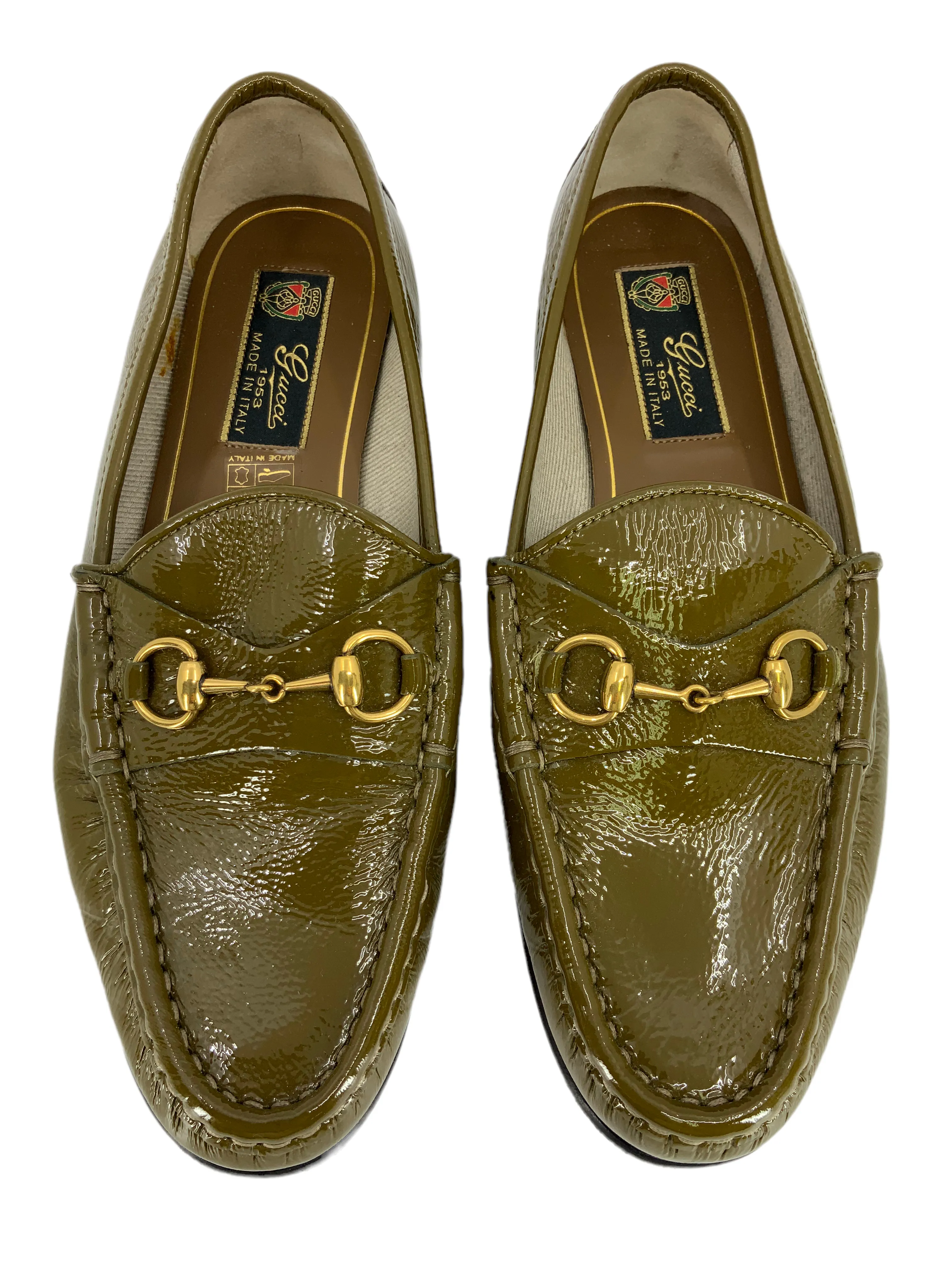 Gucci Classic Patent Leather Horsebit Loafers Size 7