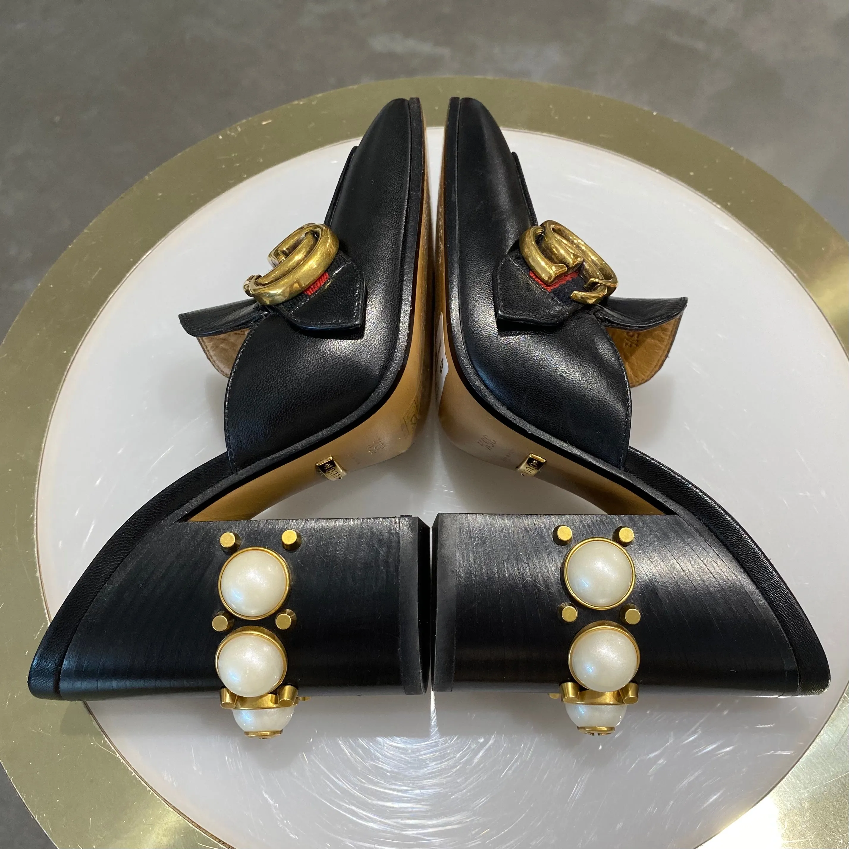 Gucci Peyton Pearl Heel Mules