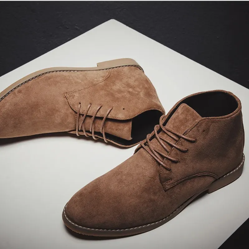 High-quality suede chukka boots for men, elegant ankle-high shoes