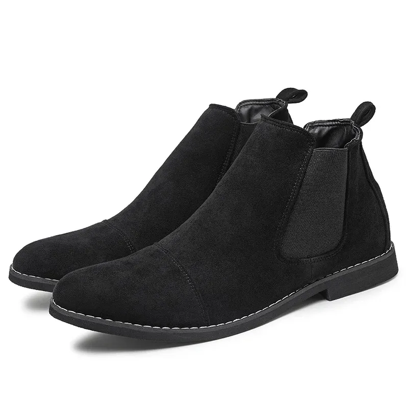 High-quality suede chukka boots for men, elegant ankle-high shoes