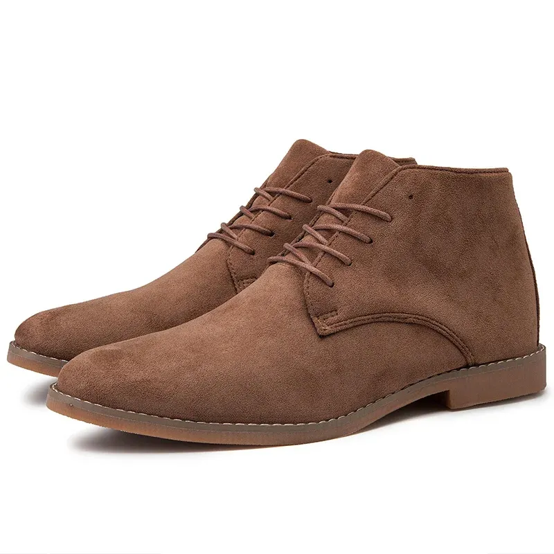 High-quality suede chukka boots for men, elegant ankle-high shoes