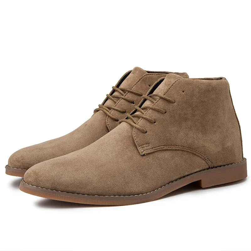 High-quality suede chukka boots for men, elegant ankle-high shoes