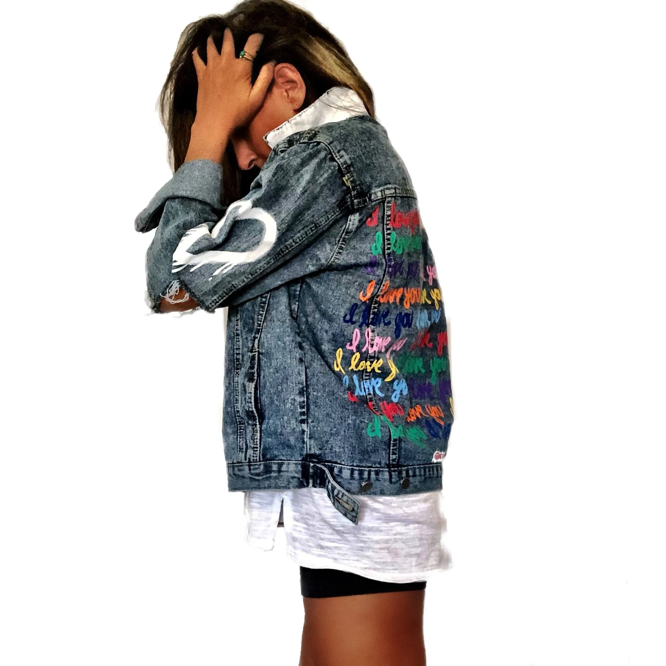 'I LOVE YOU' DENIM JACKET