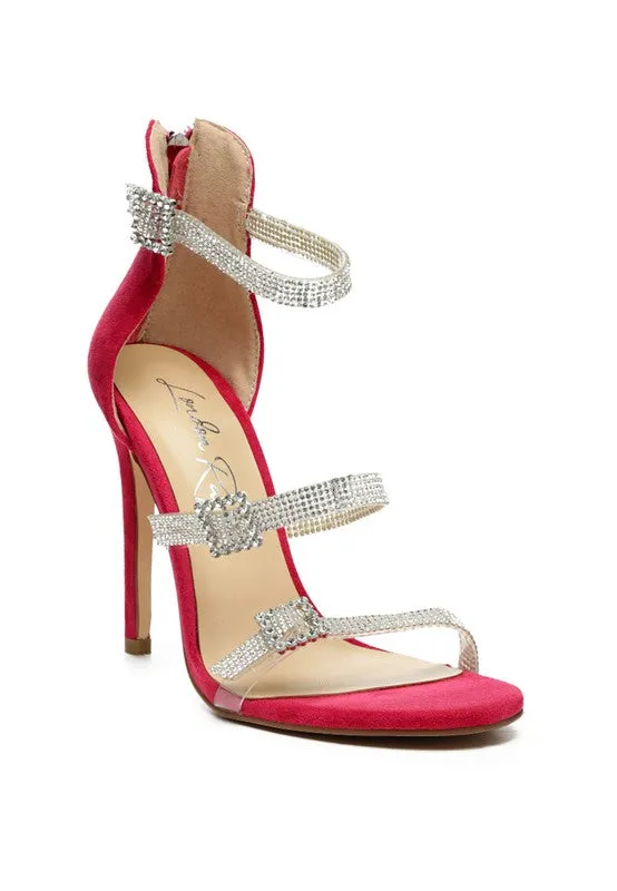 INES BLING STRAP HIGH HEEL SANDALS