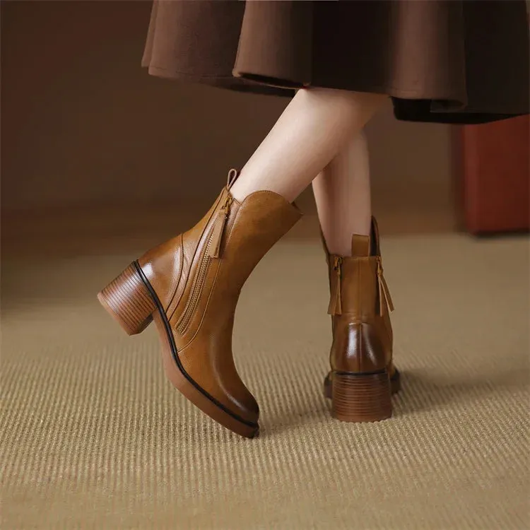 Isolde™ | Leather Ankle Boots