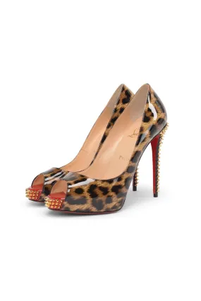 Leopard Print Patent Leather Pumps