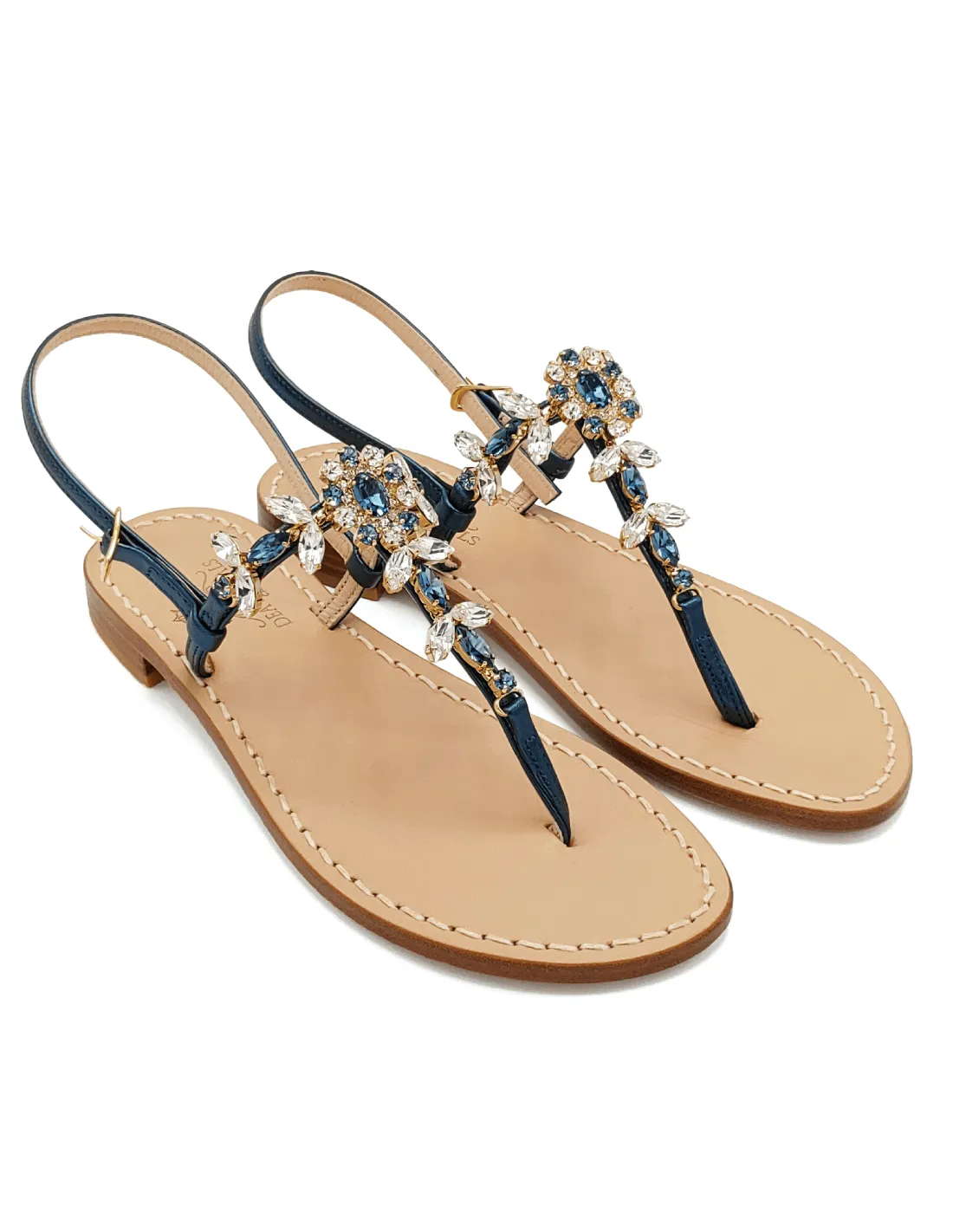 MARINA GRANDE CRYSTAL BLU NAVY SANDALS (ART. DS19802CBN)