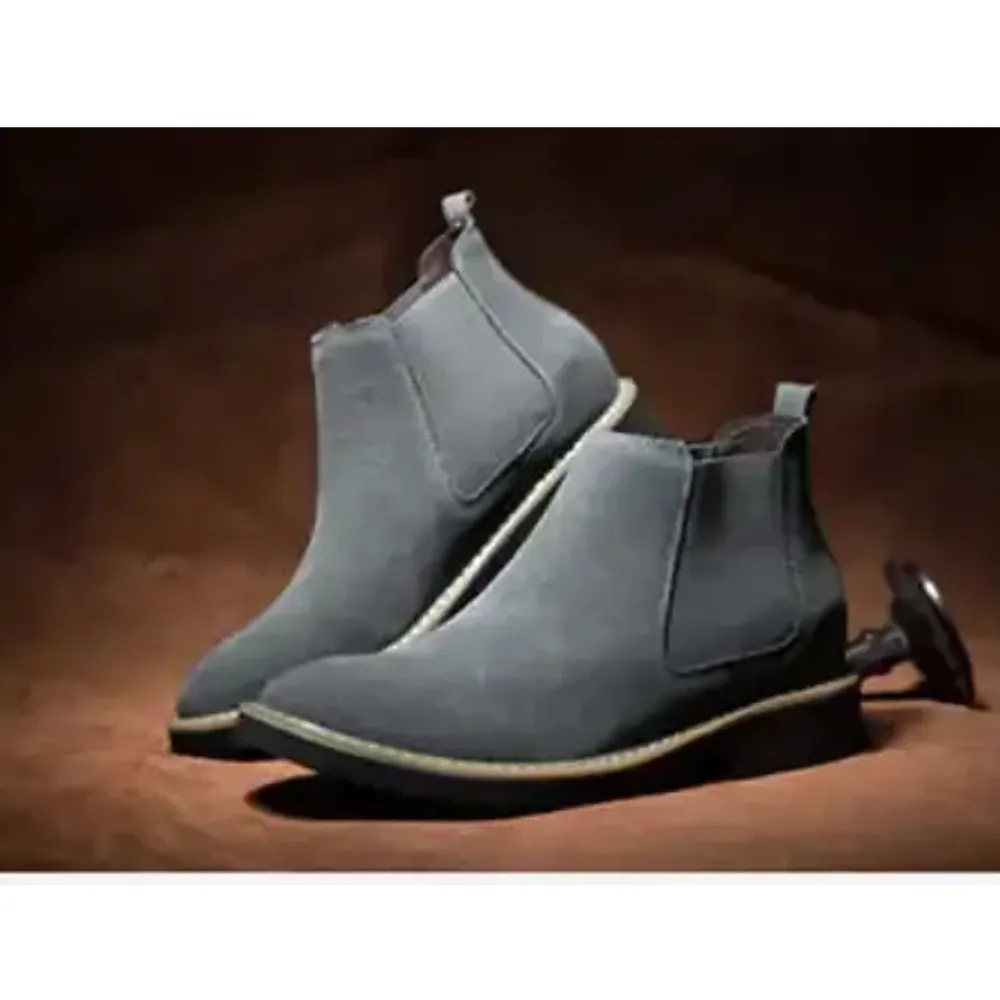 Men's suede chukka boots, elegant Chelsea ankle boots