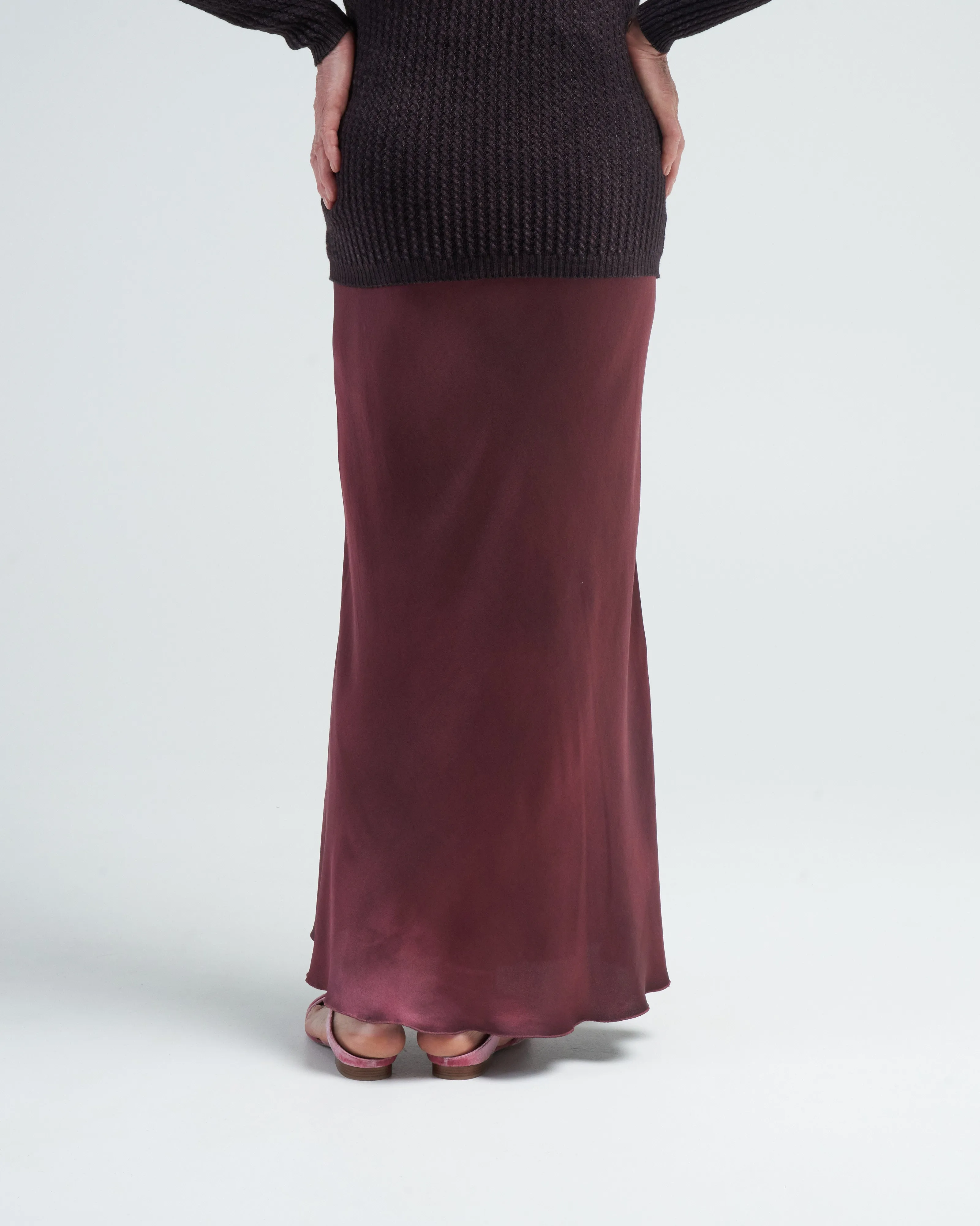 midi silk skirt - n/henne