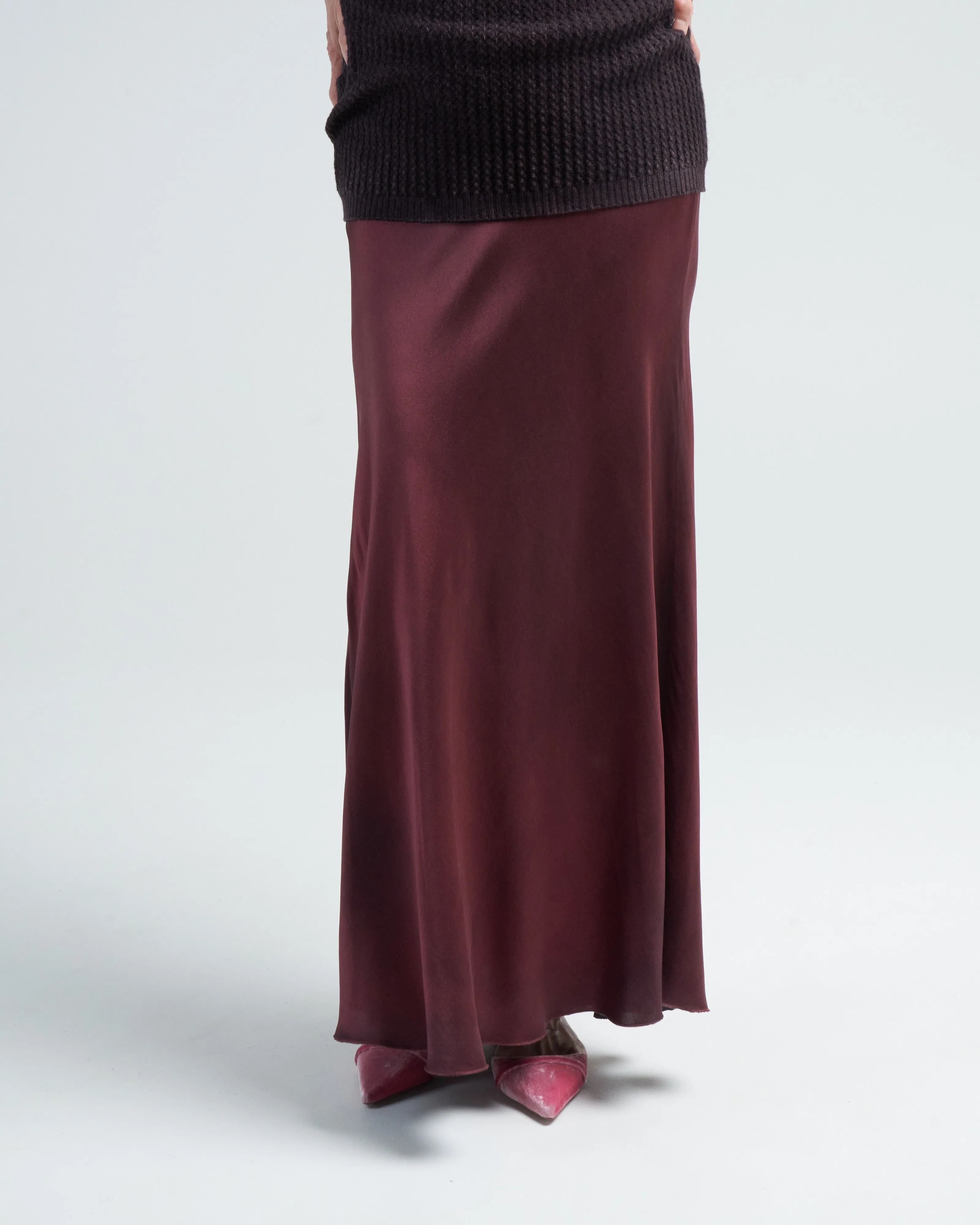 midi silk skirt - n/henne