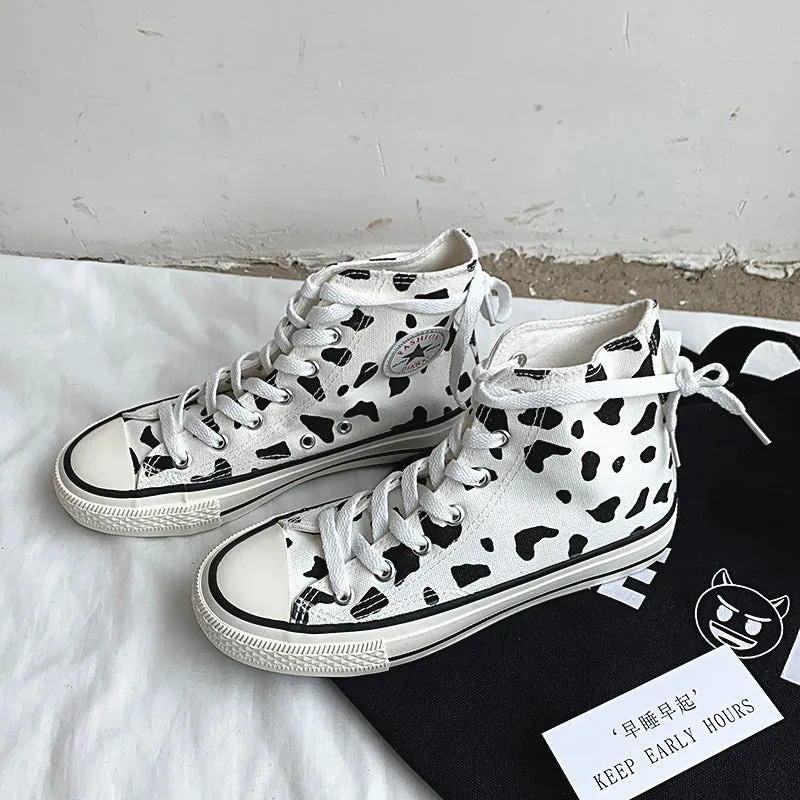 Milk Spots Hand-painted Canvas Shoes AD10195