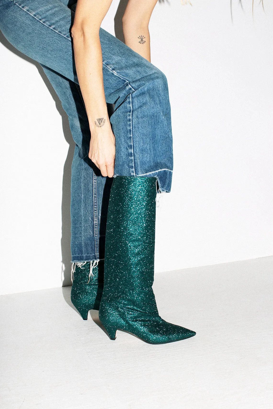 Petrol Glitter Sandy Boot