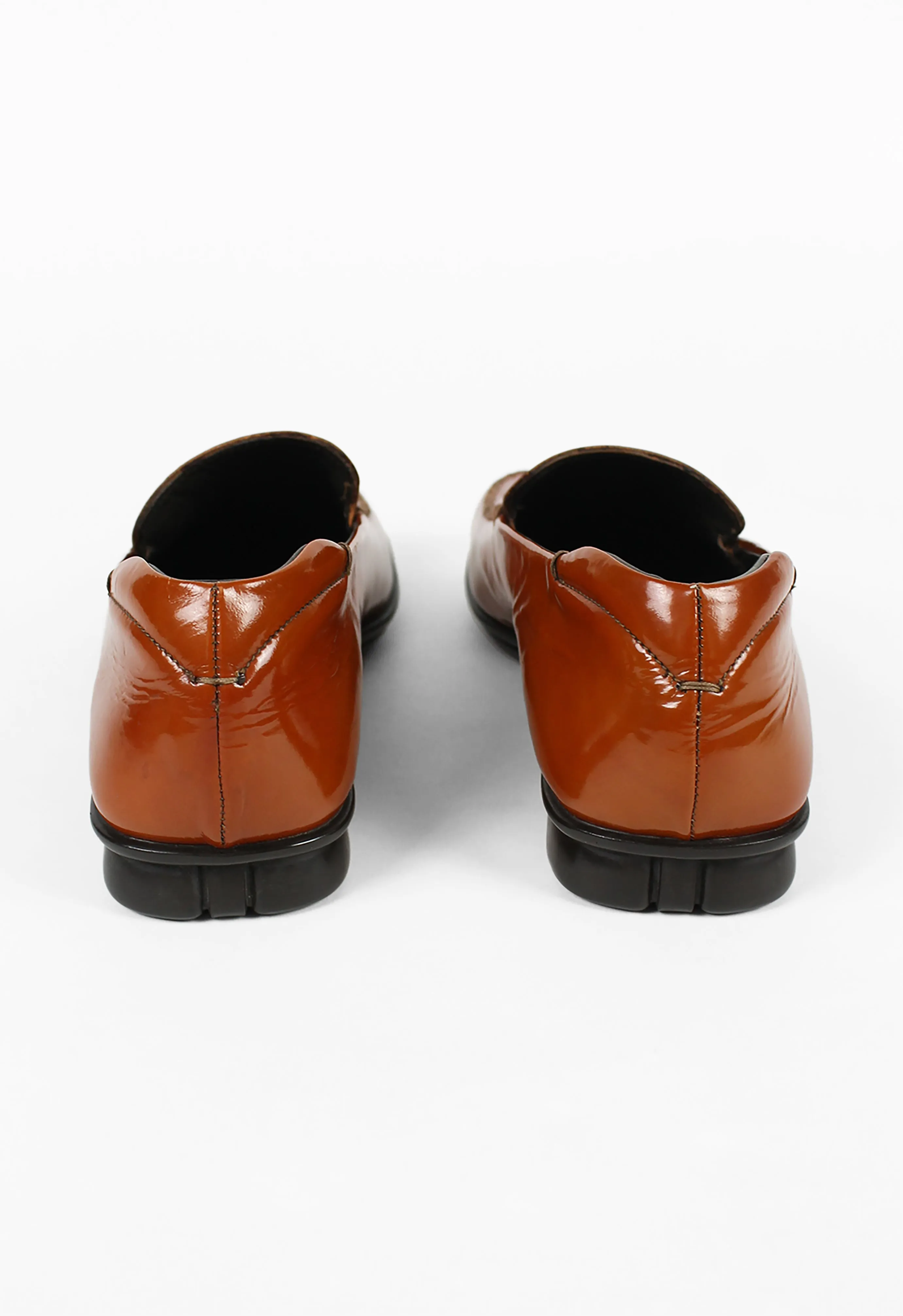 PRADA FW 1999 ORANGE PATENT LOAFERS