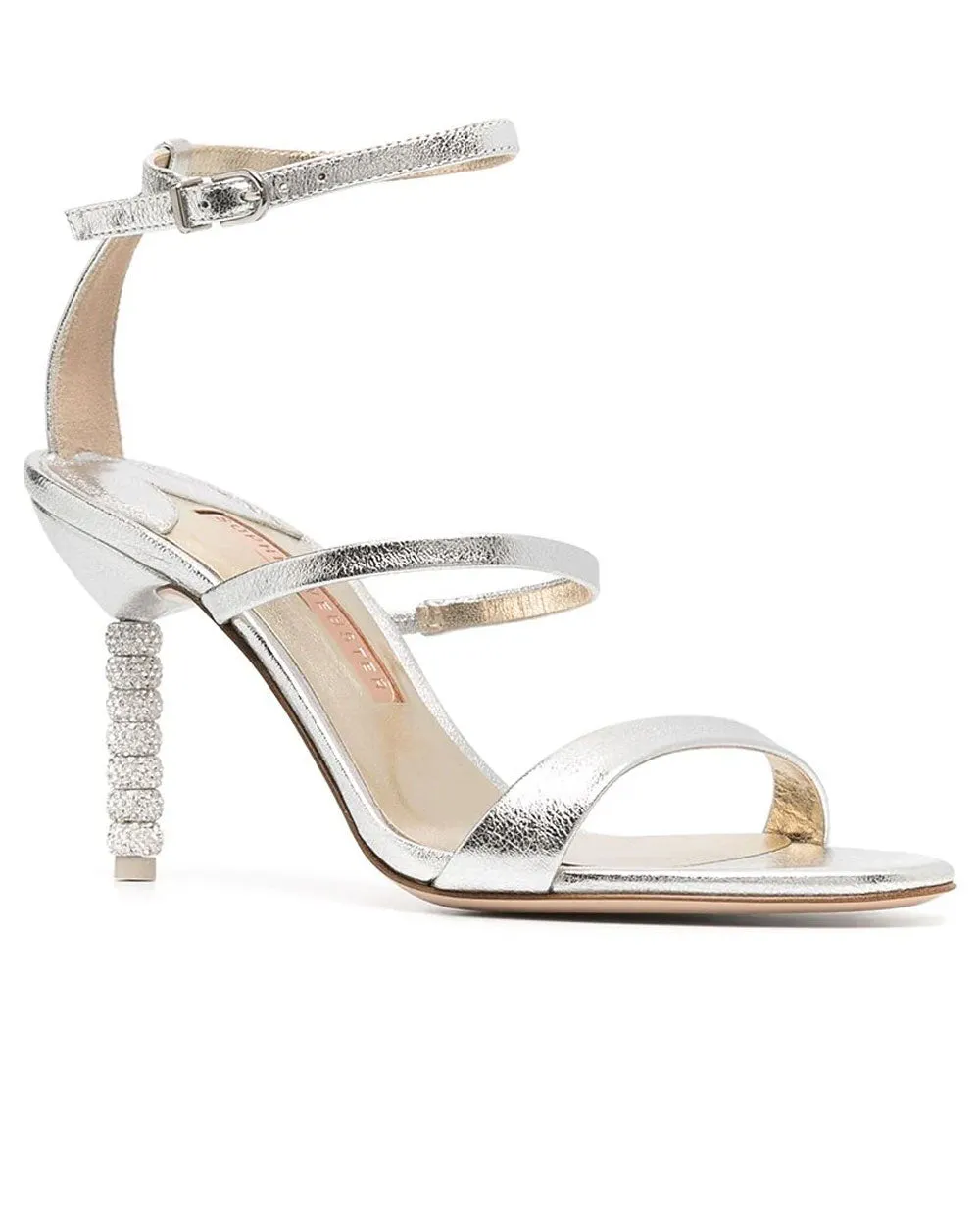 Rosalind Crystal Mid Sandal in SIlver