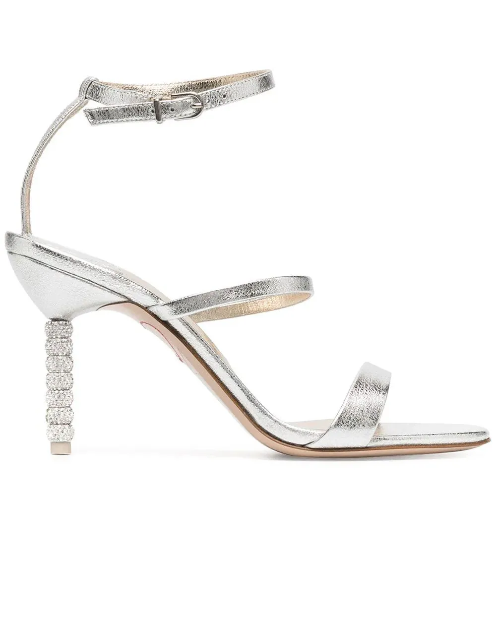 Rosalind Crystal Mid Sandal in SIlver