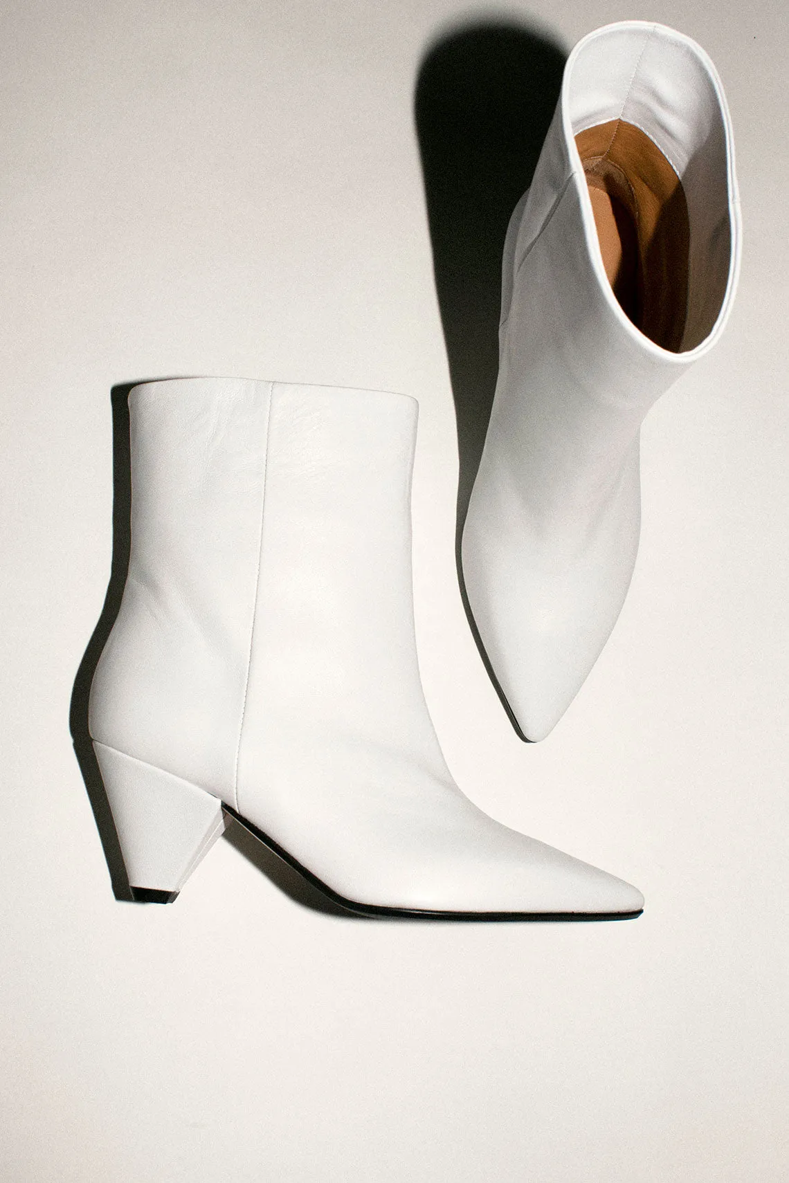 White Leather Pauline Ankle Boot