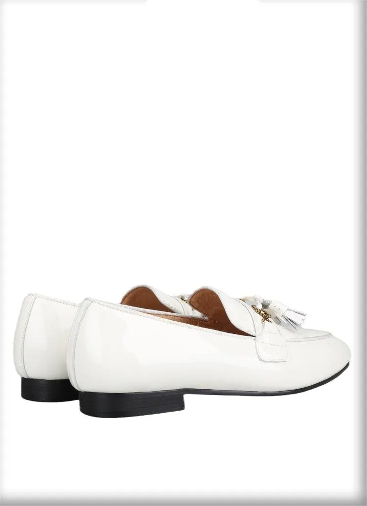 White Patent Leather Men Loafers - Men Shoes