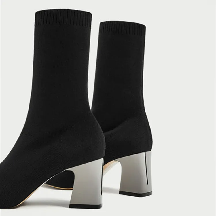 Women's Autumn High-Heeled Stretch Sock Boots